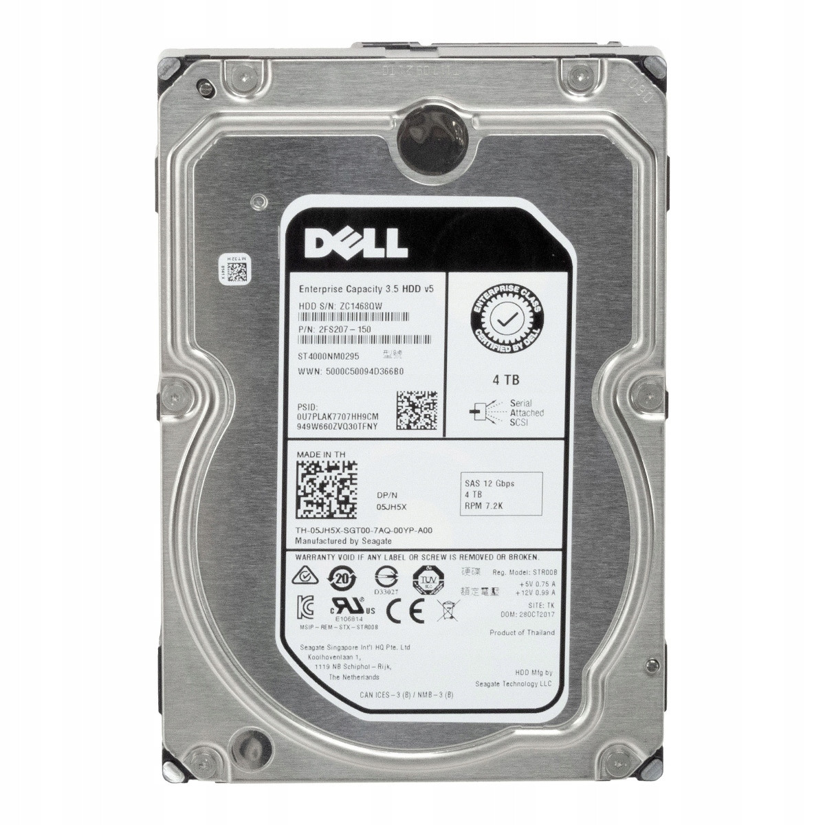 Dell 05JH5X 4TB 7.2K 128MB SAS-3 3.5'' ST4000NM0295