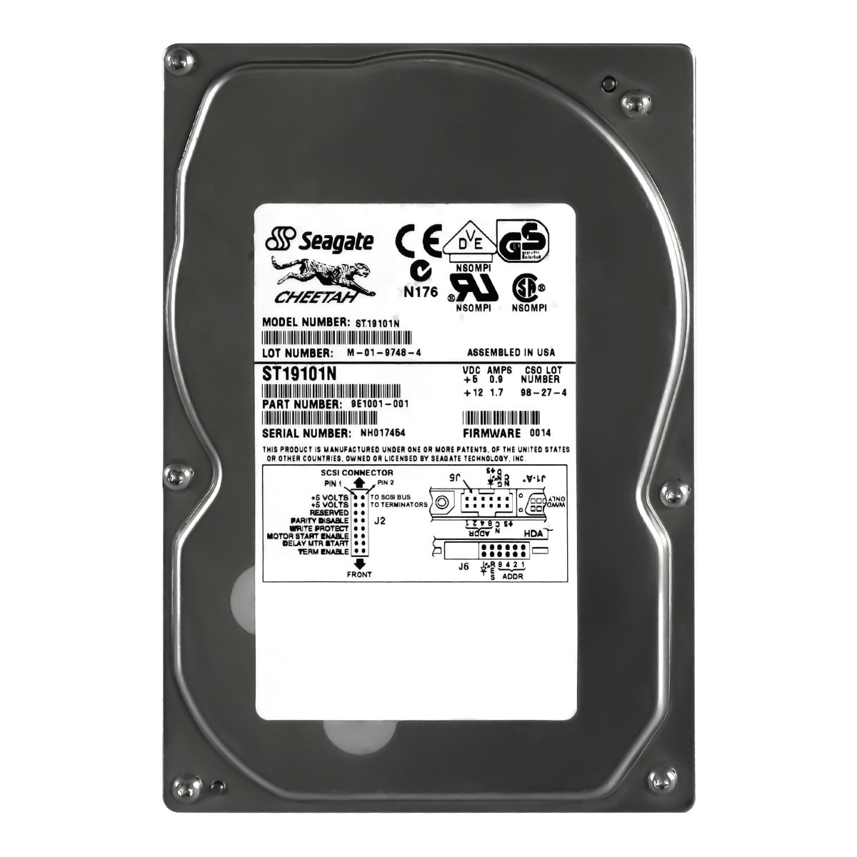 Seagate Cheetah 9,1 Gb 10K Scsi 50-PIN 3,5'' Hh ST19101N