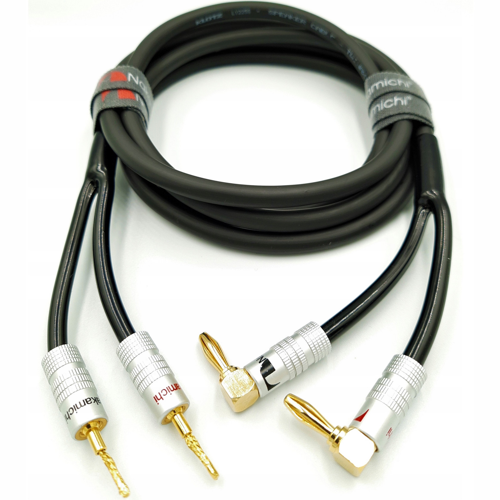 Nakamichi Reproduktorový kabel 2x4mm jehla banánek 90 10m