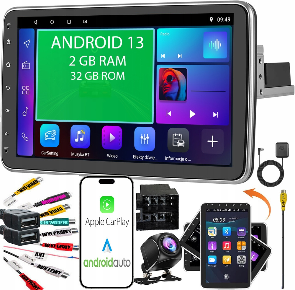 Rádio 1 Din 2 Din Android Rds 10.1