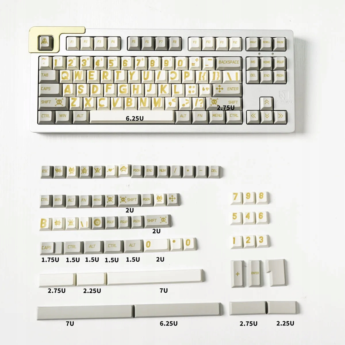 Klávesy pro Mechanickou klávesnici Pbt Profile Cherry 140ks Big Letter Rg