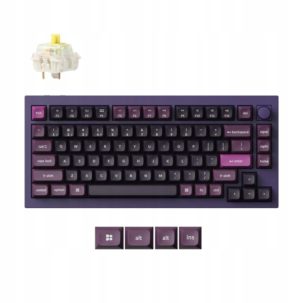 Keychron Q1 Max Qmk/via Bezdrátová mechanická klávesnice Purple Q1M-V4