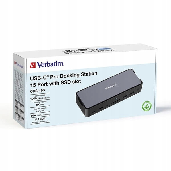 Dokovací stanice Verbatim 15portová Usb-c Pro CDS-15S slotem na Ssd