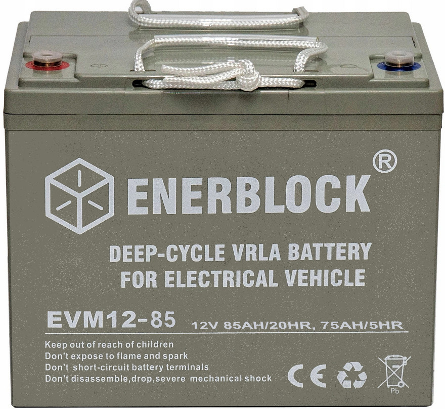 Akumulátor Agm Zesílená 12V 85Ah (80AH) Enerblock Pro Cyklický Provoz