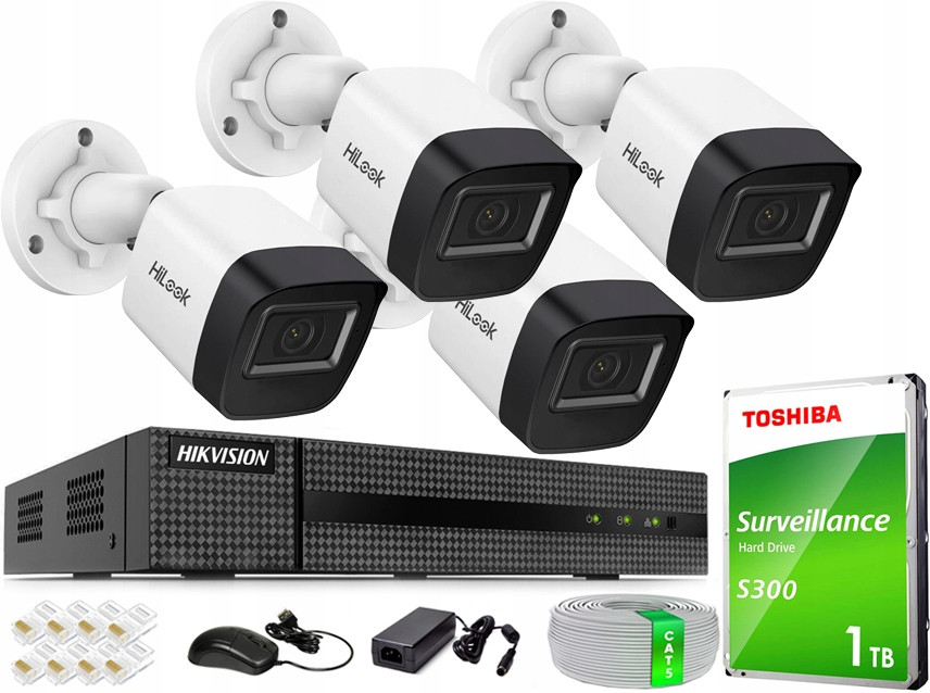 Digitální Monitoring 4 Tubusové Kamery Ip 4MPX Poehilook By Hikvision Náhled