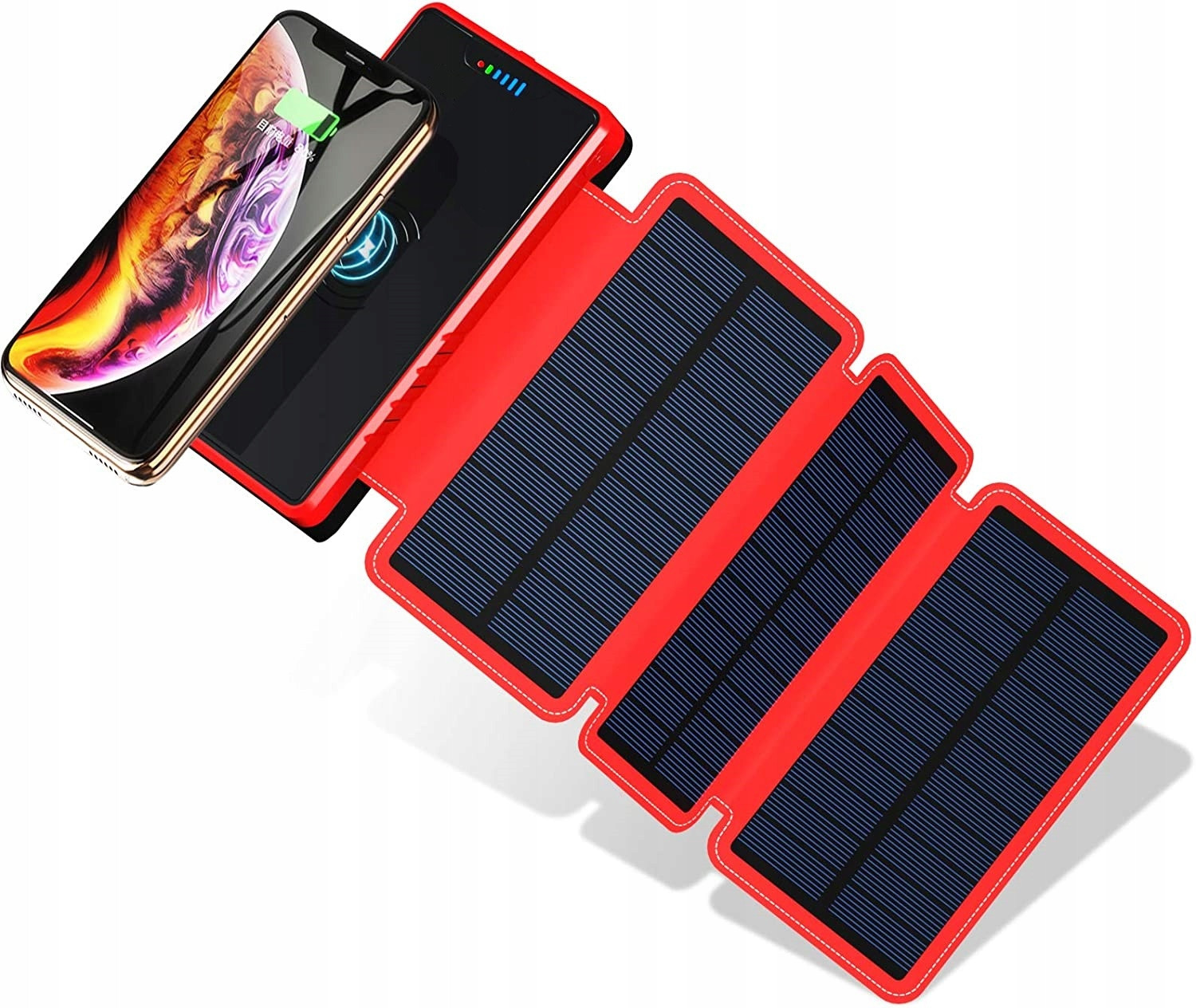 Velká powerbanka 20000mAh indukce rozkřikla solární panel