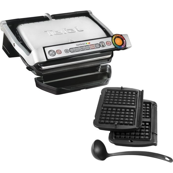 Kontaktní elektrický gril Tefal GC716D12 OptiGrill+ stříbrný/šedý 2000 W