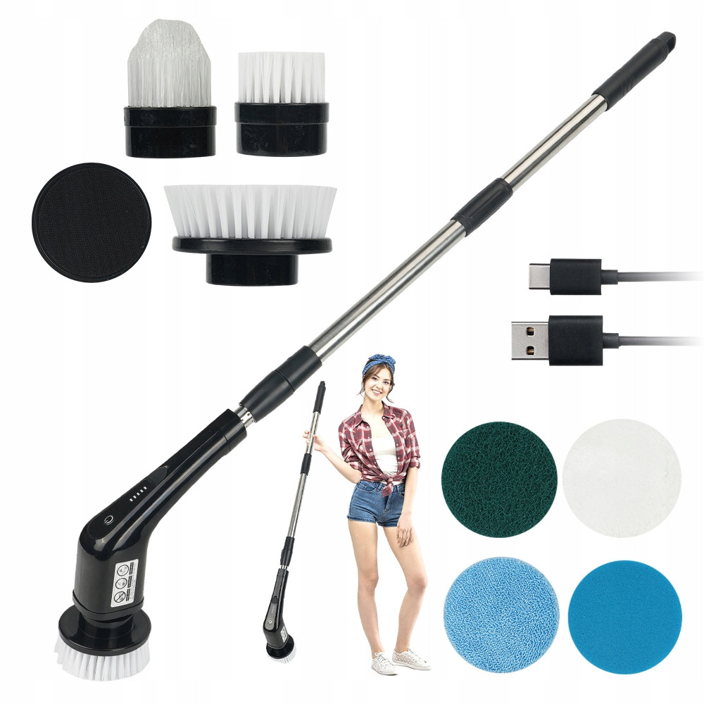 Bezdrátový Elektrický Rotační Kartáč Ruční Spin Scrubber Mop 7 V 1