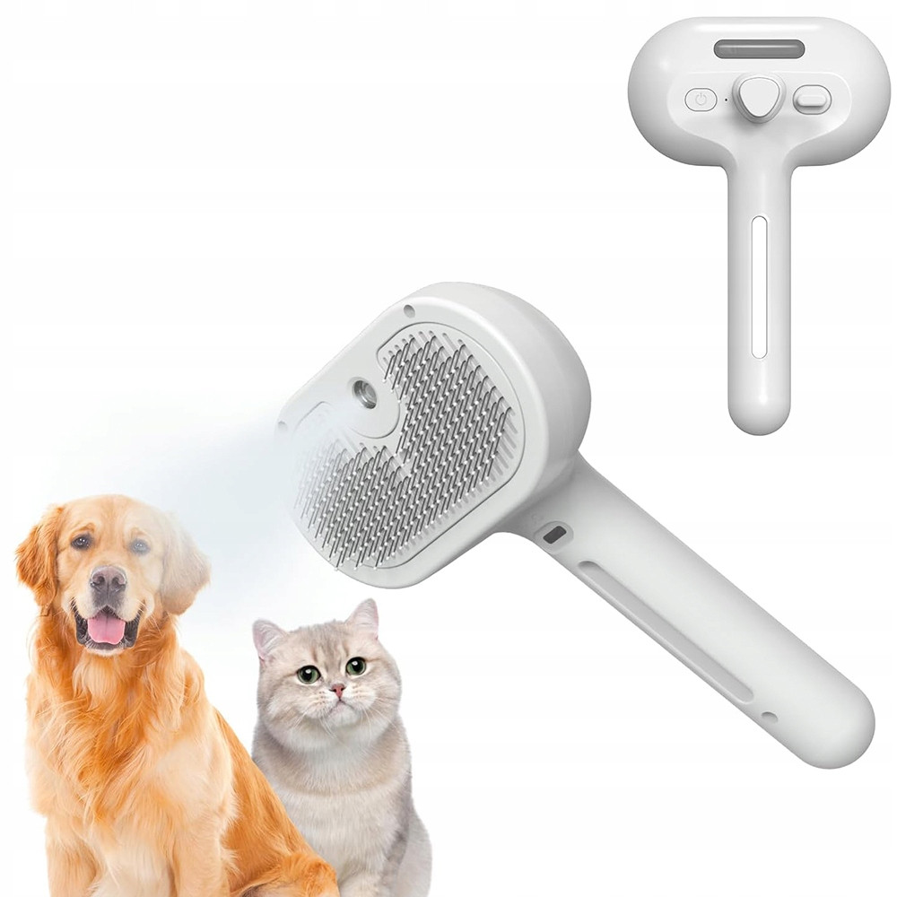 Parní Kartáč Pro Psa Kočku Zvířat Pro Péči O Srst Bílý Usb
