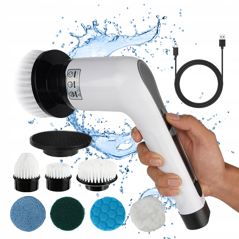 7V1 Ruční Elektrický Čisticí Kartáč Nastavitelný Pro Domácnost Sada