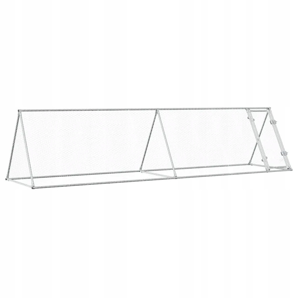 vidaXL Klec pro kuřata, stříbrná, 400x105x91 cm, ocel galvanizovaná