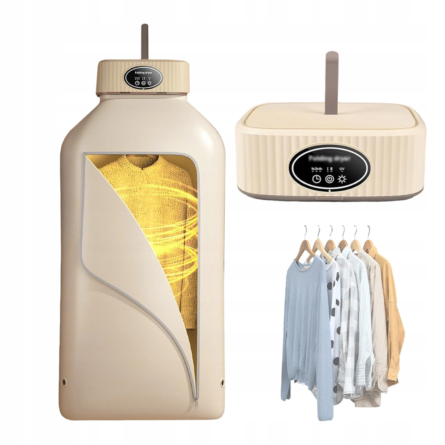Sušák Přenosná Na Oblečení 360° Sušící Cyklus Se 2 Nastavitelnými Rychlostmi