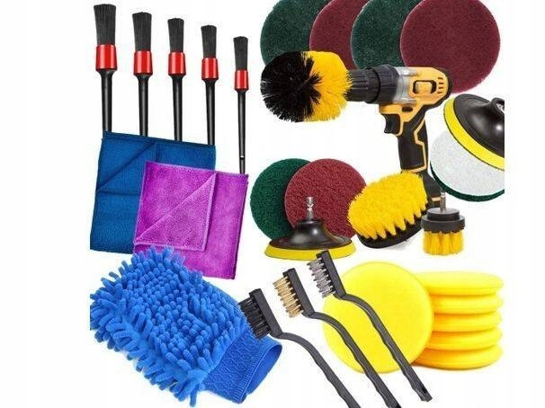 Sada houbiček leštících padů na vrtačku štětce kartáče mikrovlákno pady