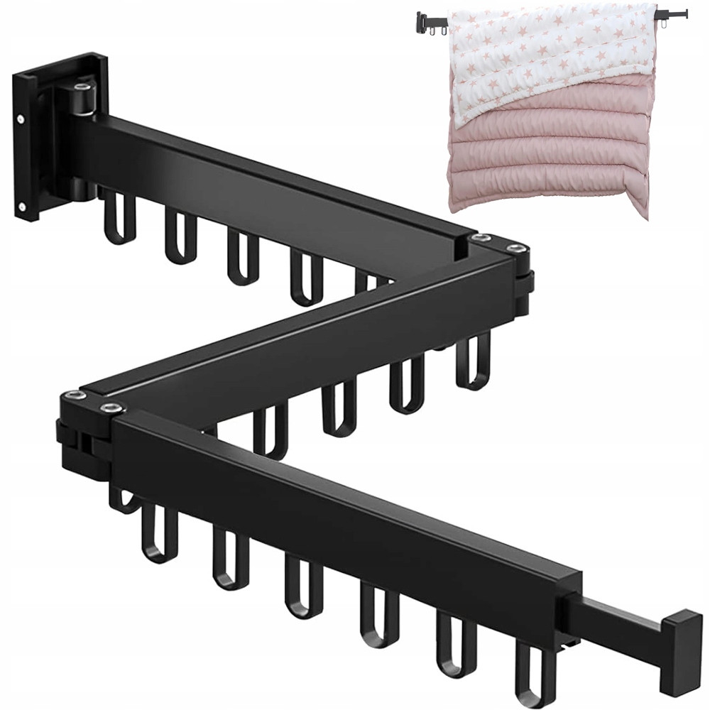 Výsuvný Nástěnný Věšák Oblečení Skládací 120 CM