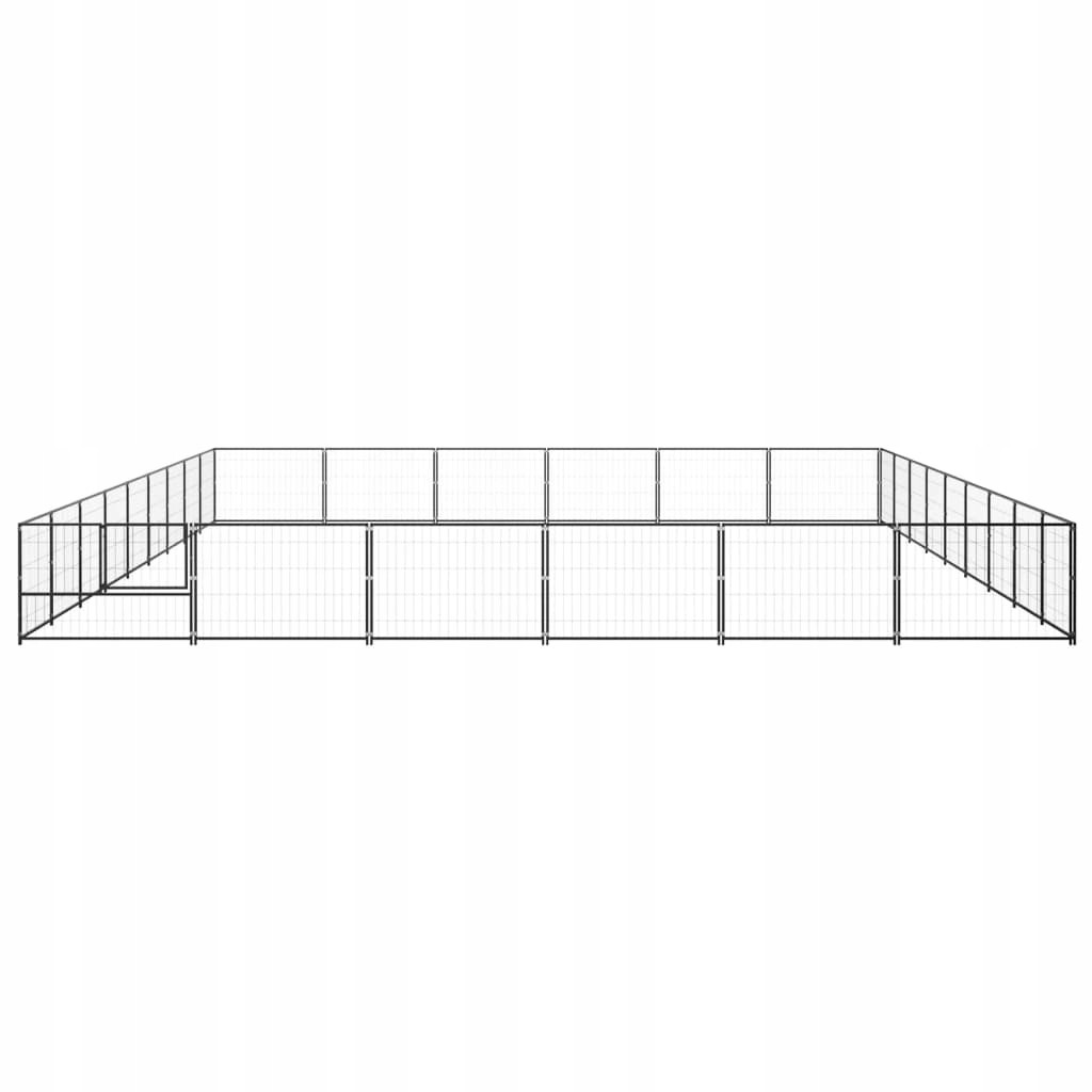 Kotec pro psa, černá, 54 m², ocelová