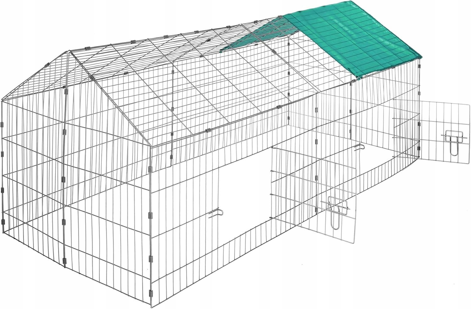 Venkovní klec pro králíky skleník se sluneční clonou 180cm zelená