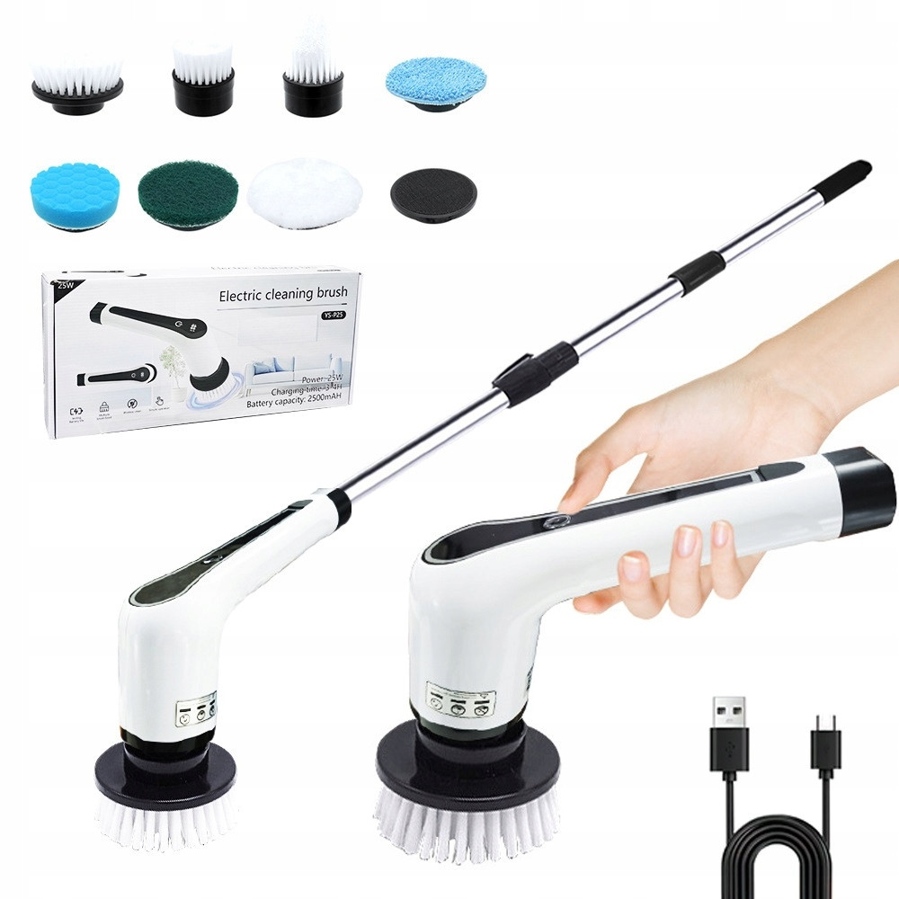 Kartáč Elektronický Úklidový Pro Úklid Čištění Rotační 8V1