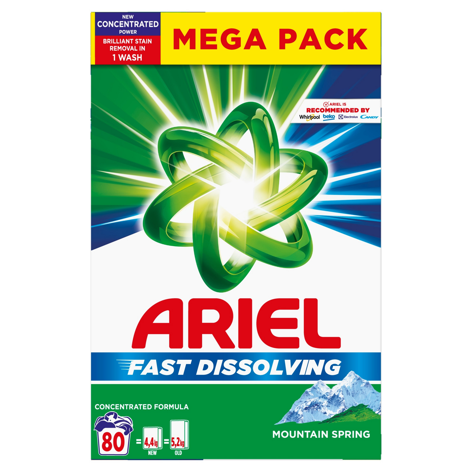 Ariel Mountain Spring box prací prášek na barevné prádlo 80 dávek 4,4 kg
