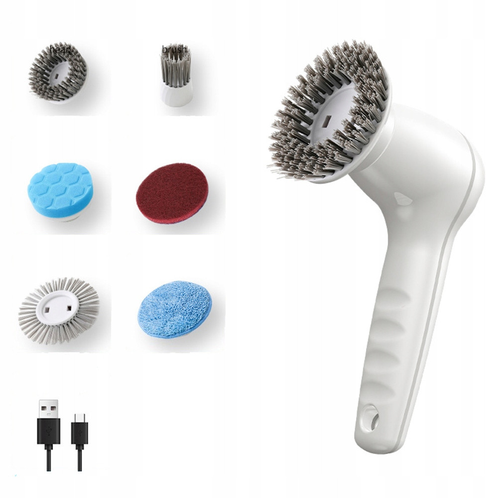 Elektrický Rotační Čisticí Kartáč 6 V 1 S Krátkou Rukojetí