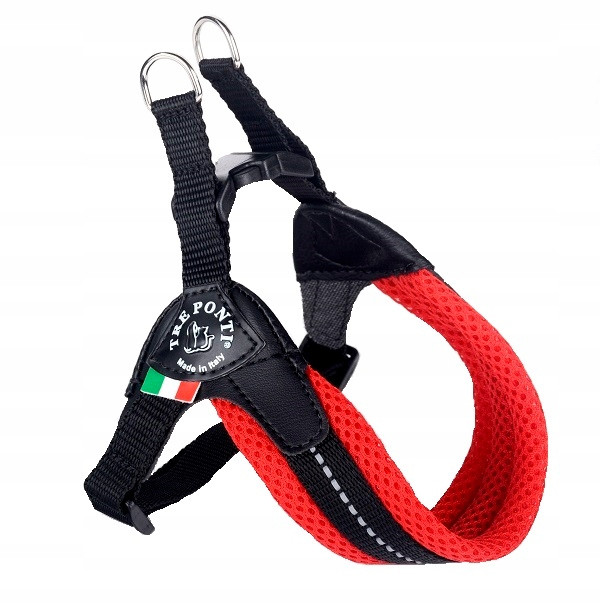 Tre Ponti Postroj pro psa M Mesh 3 červený