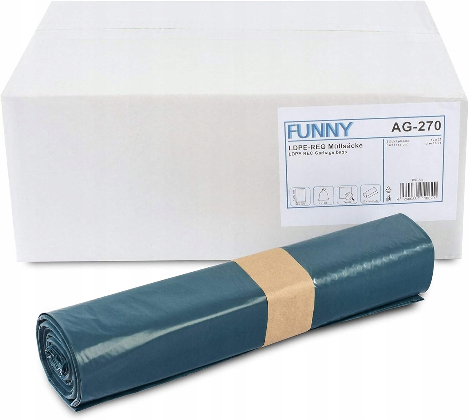 Funny na odpadky 60 Ldpe modré (cca 70 l) balení 10x25 ks