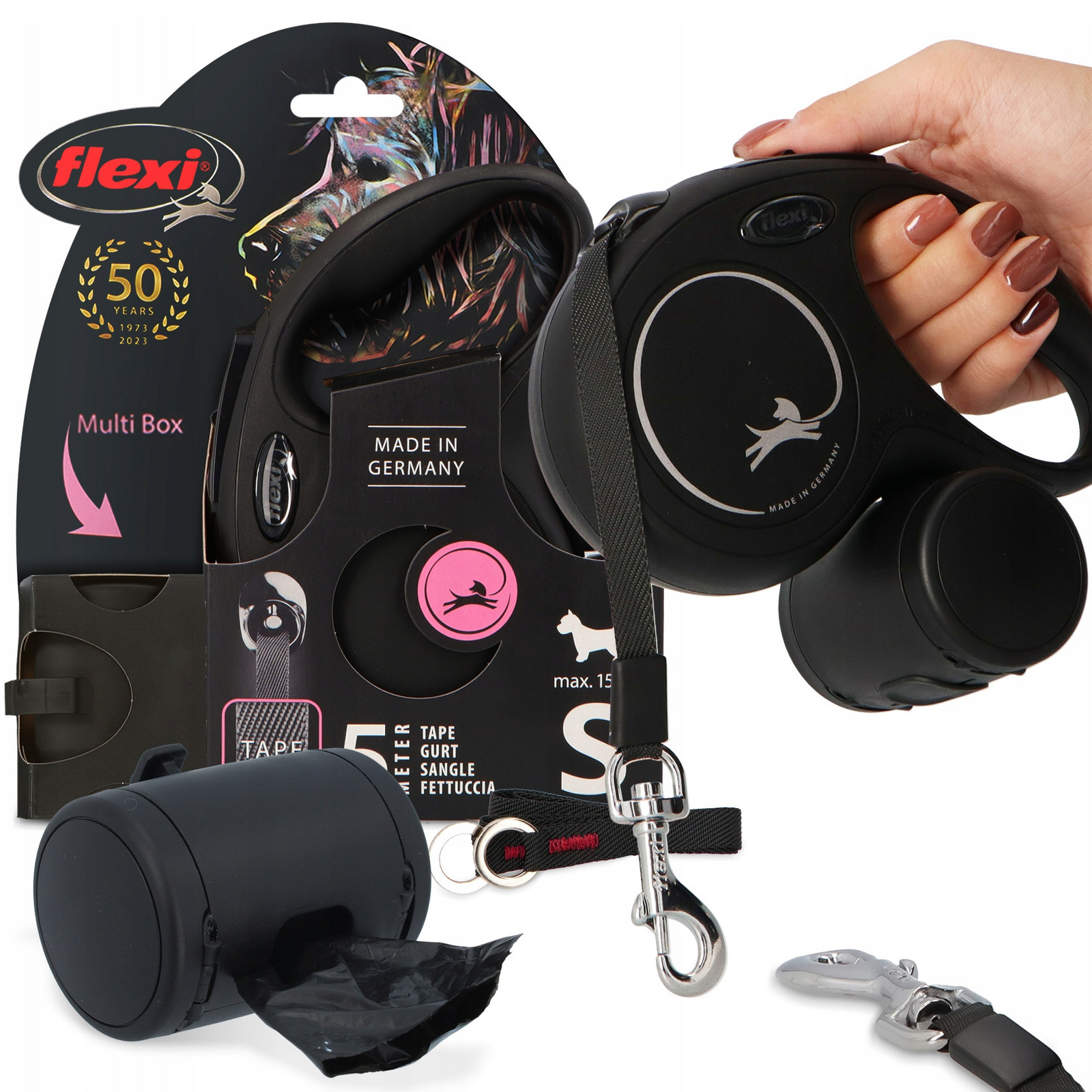 Vodítko Automatické pro psa kočku 5m Páska Nádoba Pouzdro na Sáčky Chutě