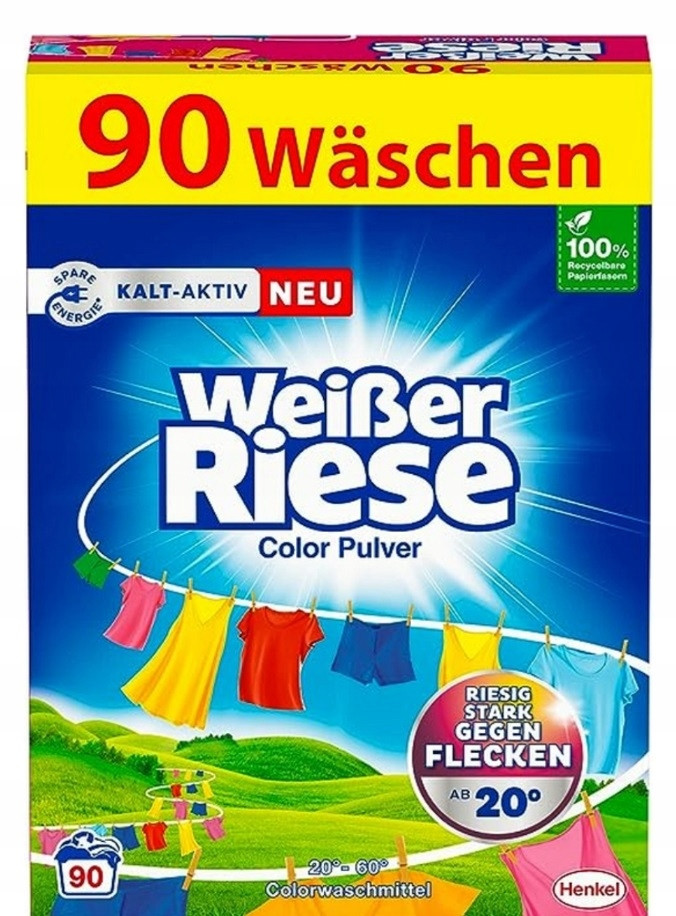 WeisserRiese Color prášek na barevné prádlo 4,5 kg s De