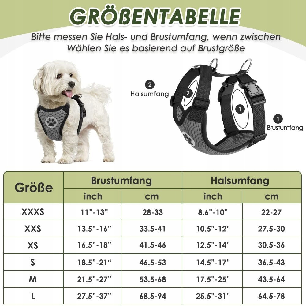 Slowton Postroj pro psa Z Bezpečnostní pásy Do Auta Šedý Xxxs