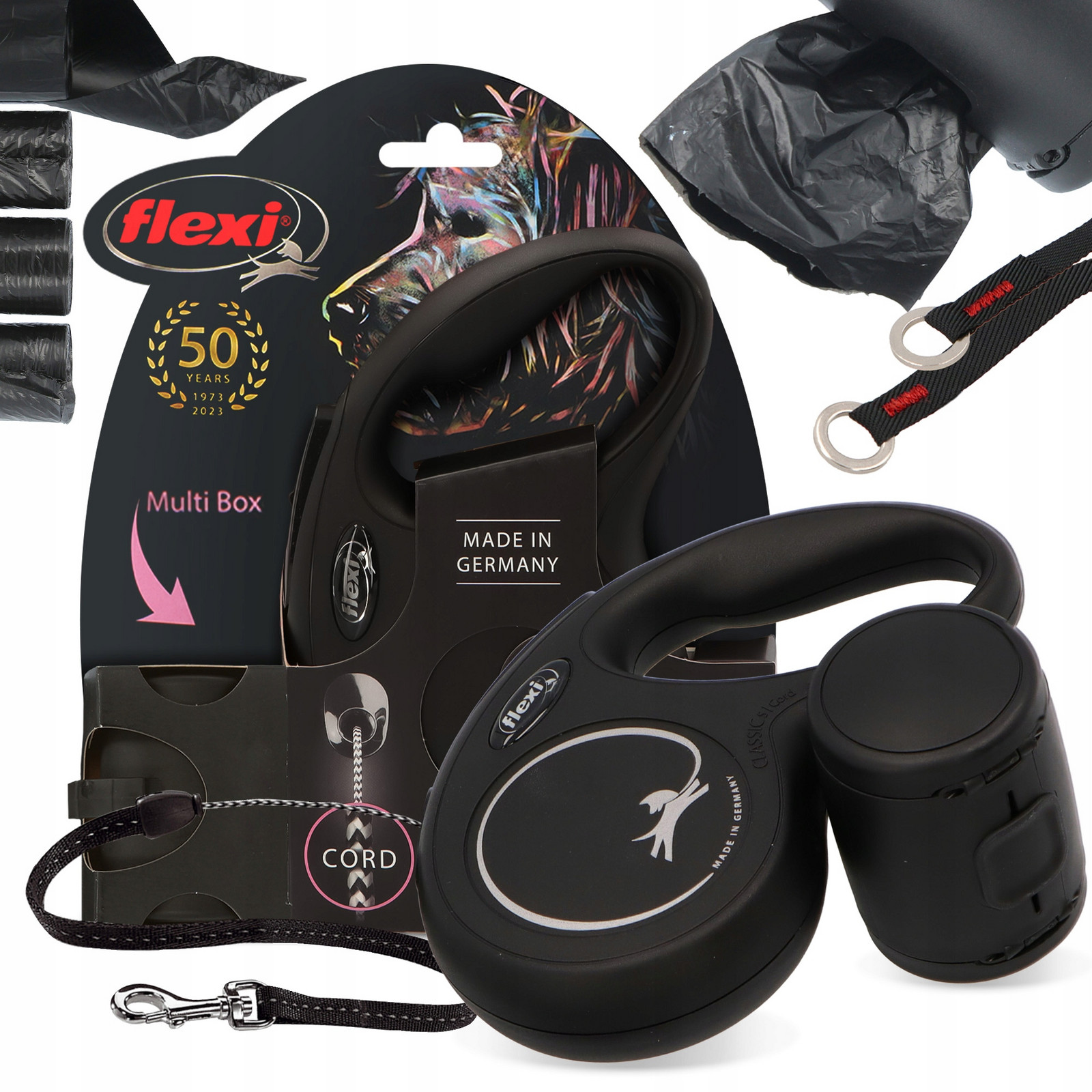 Vodítko Psa Kočky Automatické Lanko 8m Kontejner Pouzdro Multi Box 80x Sáčky Kupy