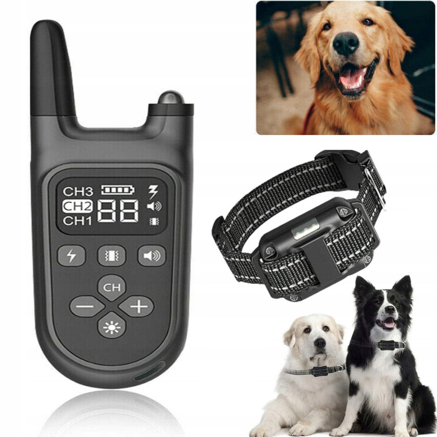 Elektrický Pastuch Pro Psa Výcvikový Obojek 70CM Nastavení+usb Nabíjení