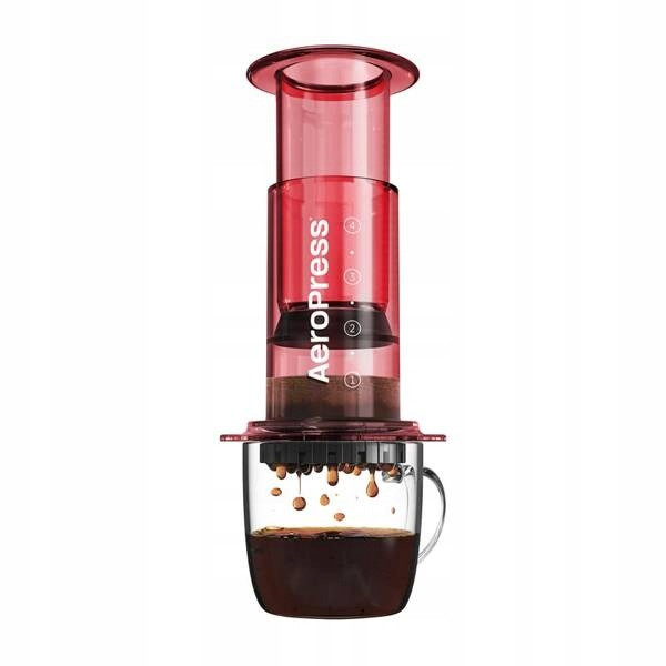 AeroPress Clear kávovar červená barva