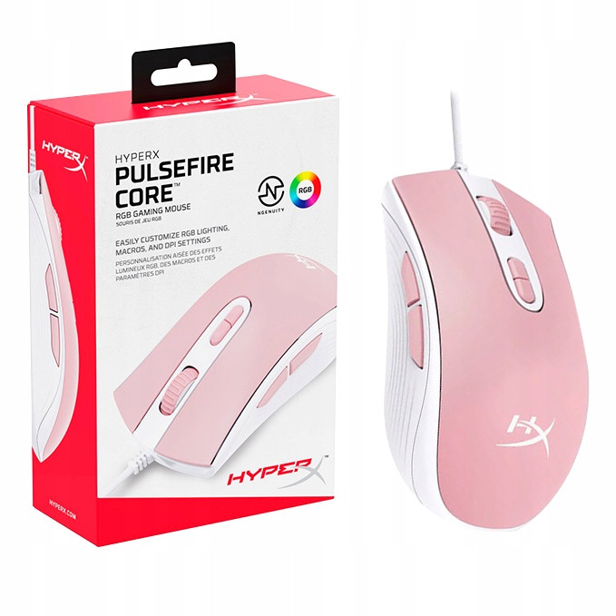 Drátová myš Gaming HyperX Pulsefire Core 1000hz 6200DPI BÍLÁ-Cestovní