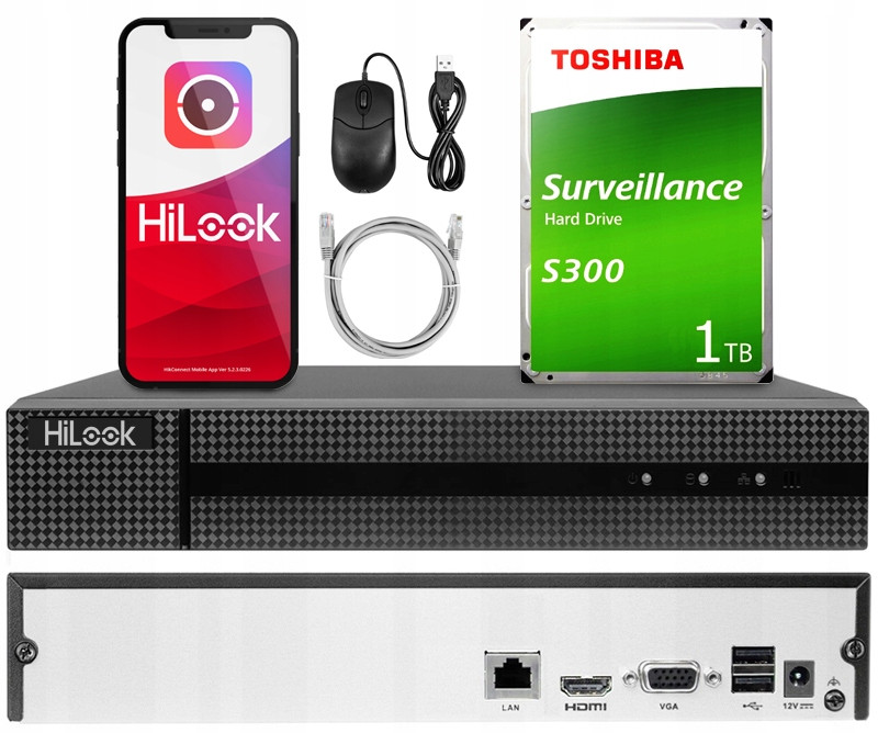 Rekordér pro 8 Ip kamer HiLook Hikvision až 6Mpx NVR-8CH-4MP 2TB disk