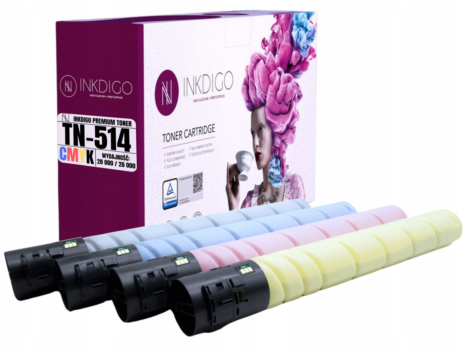 4x Náhradní Toner TN514 Pro Tiskárnu Konica Minolta Bizhub C458 C558 C658