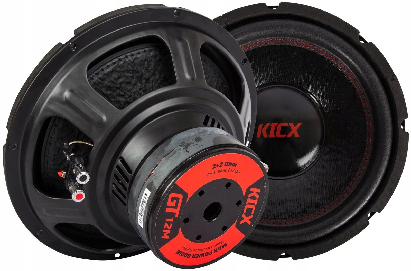 Kicx Gt 12M Subwoofer do auta 30cm 12palců 500W 2x2 Ohm Příjemné Basy