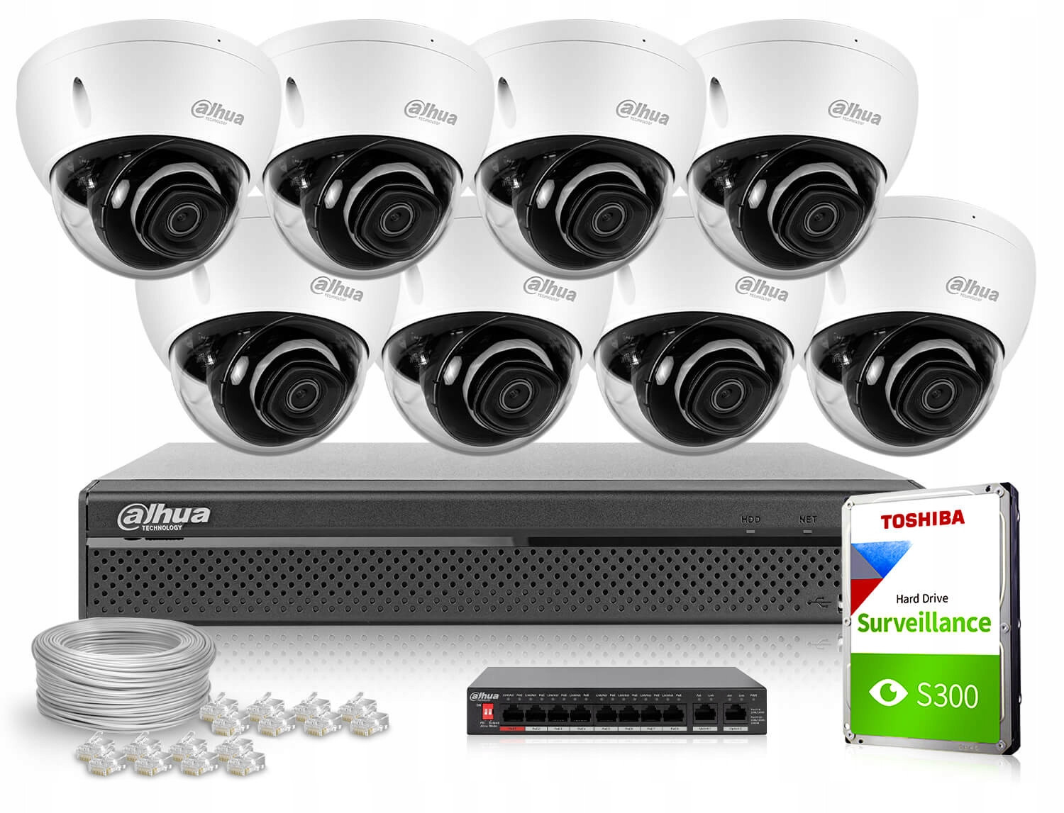 Monitorovací sada 8x IPC-HDBW2841E-S-0280B Aplikace Detekce Dahua