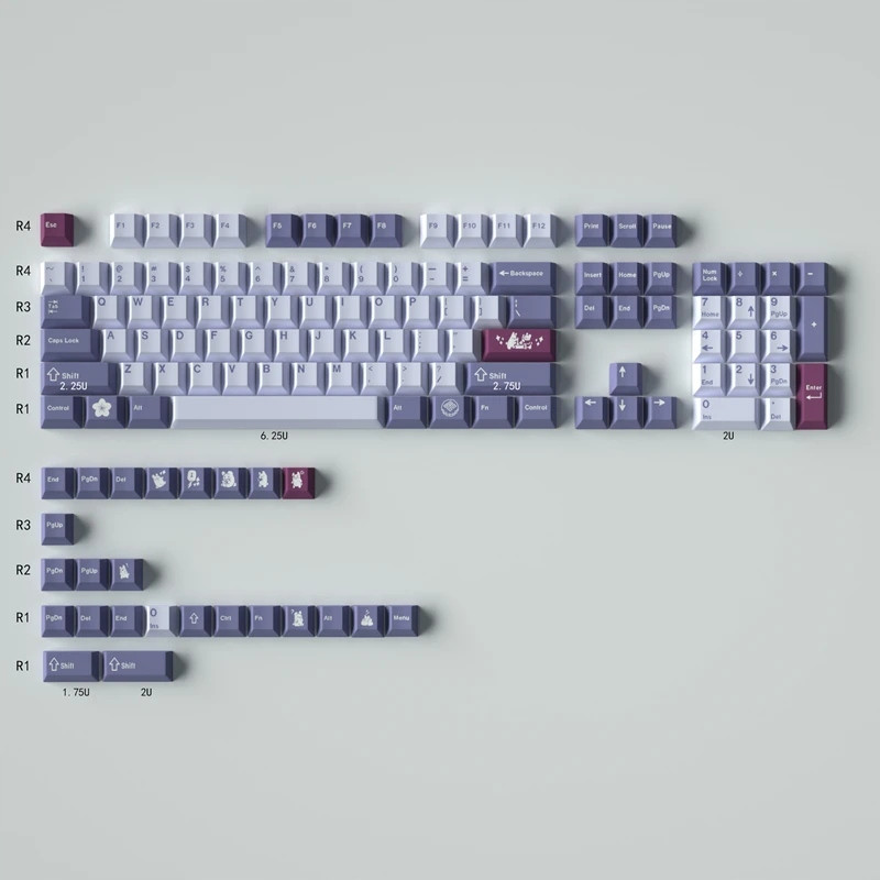 Klávesy pro Mechanickou klávesnici Pbt Profile Cherry 129ks Gmk Rabbit