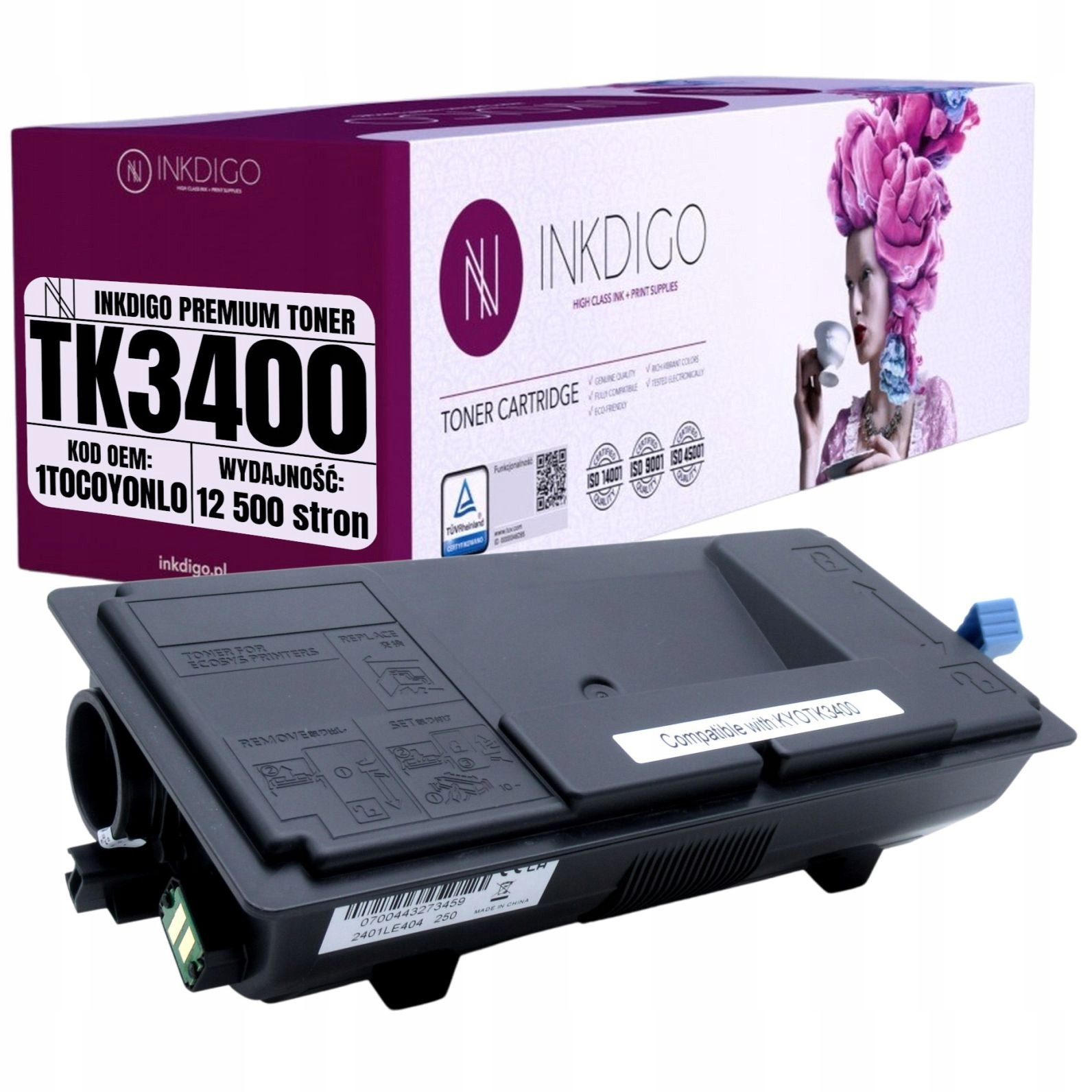 Toner Náhradní TK3400 Pro Tiskárny Kyocera Ecosys MA4500 PA4500