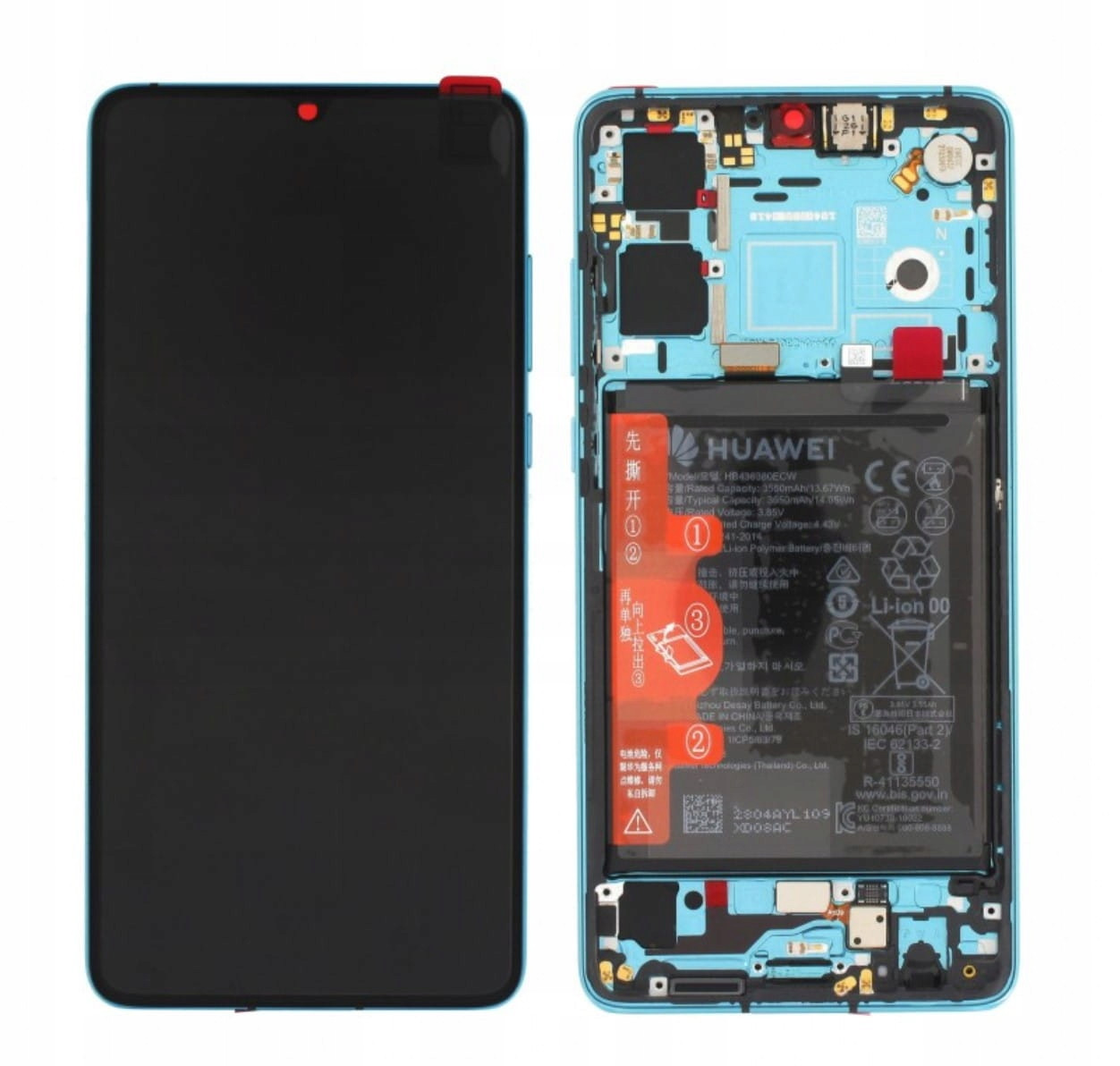 Org LCD displej Huawei P30 ELE-L09 Modrý (blue) S Rámečkem