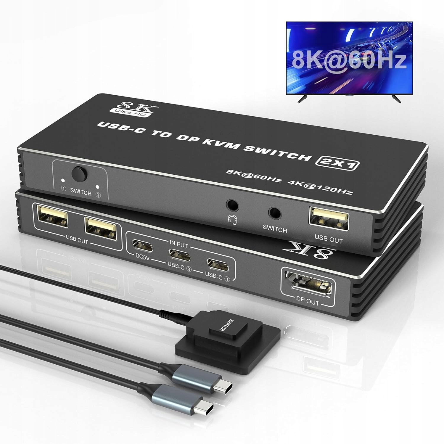 Kvm switch Usb C 8K Rytaki 60 Hz, 4K, 120 Hz