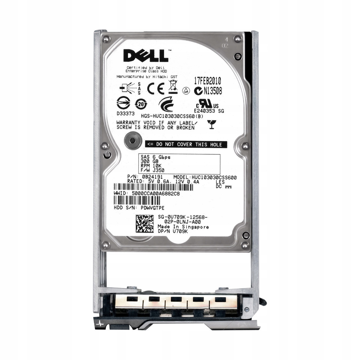 Dell 0U709K 300GB 10K 64MB SAS-2 2,5'' HUC103030CSS600