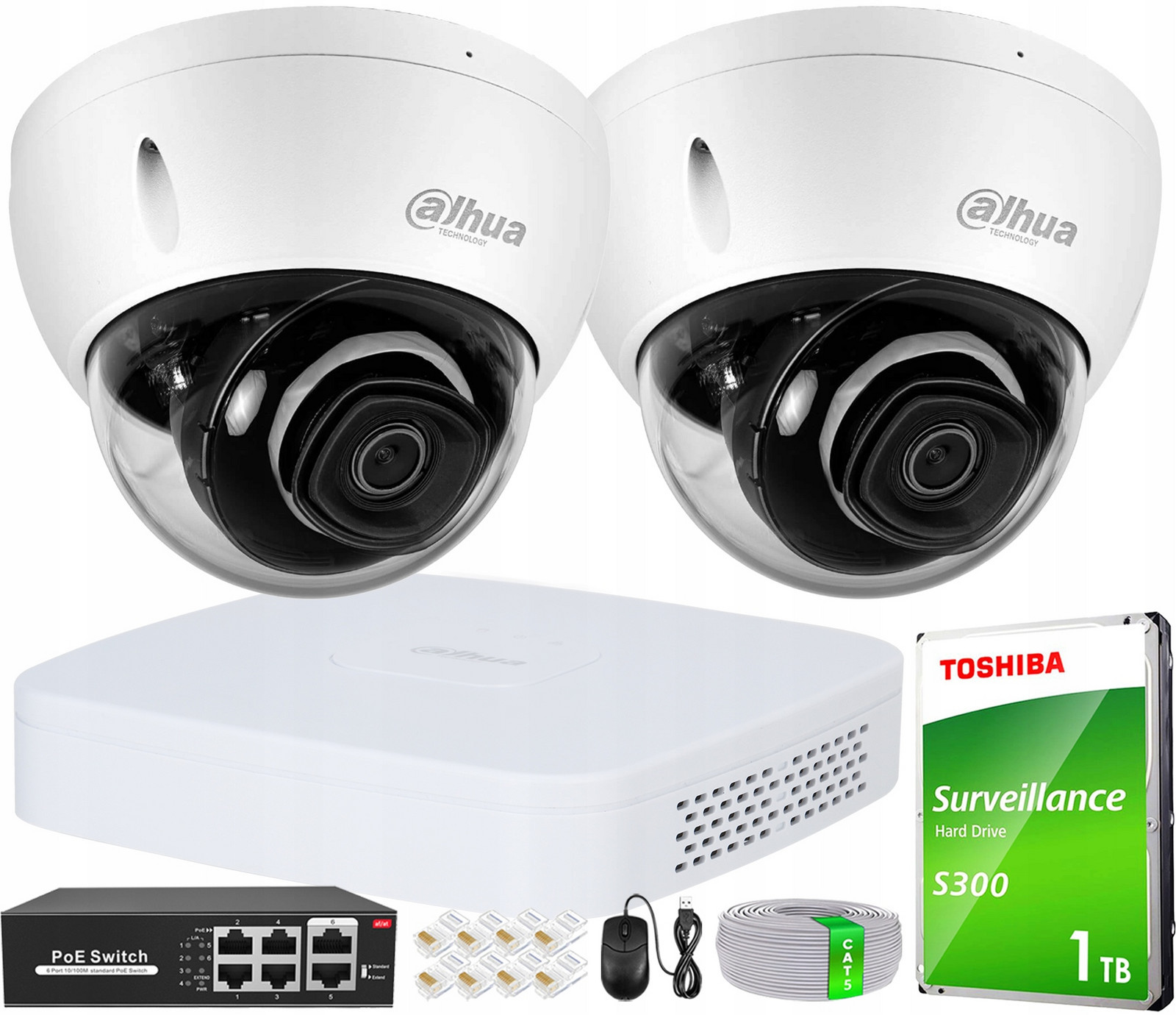 Monitoring Dahua Ip Komplet 4 Kamery 8Mpx IK10 Rekordér Disk 1TB