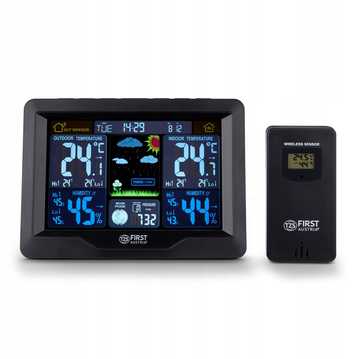 Bezdrátová meteostanice Hodiny Vlhkoměr first austria