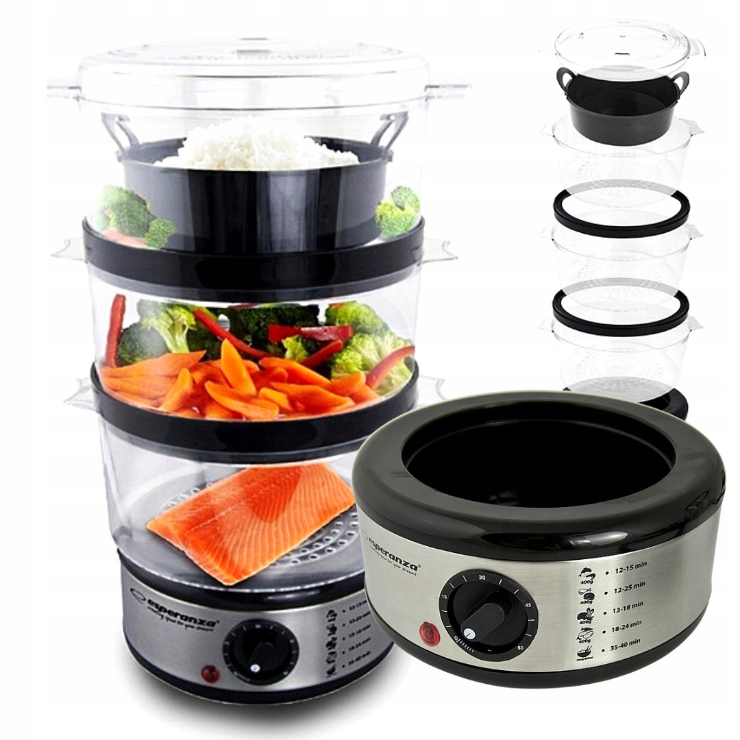 Parní Hrnec Vaření Párou 3 Úrovně 7,5L Miska