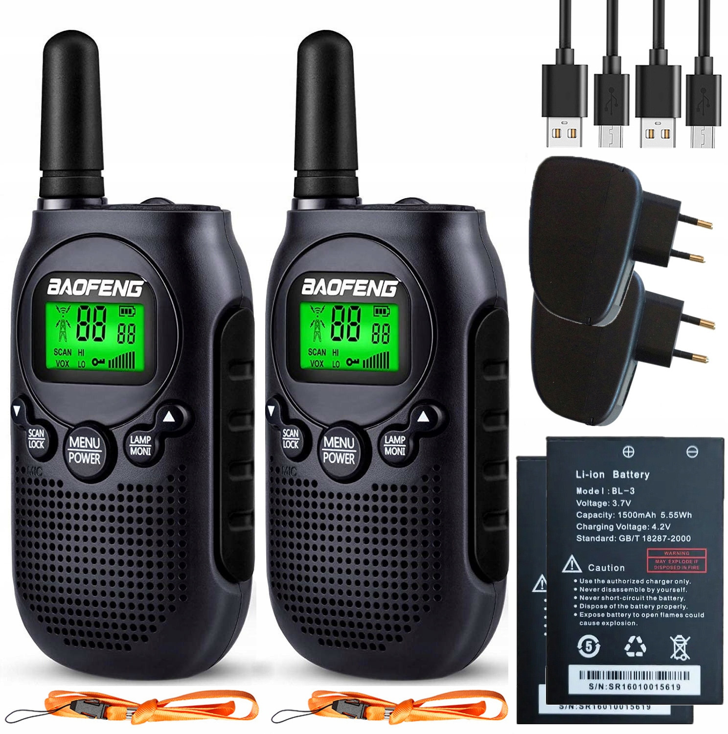 2x Krátká vlnovka Baofeng BF-T6 Walkie-Talkie Pmr Panda