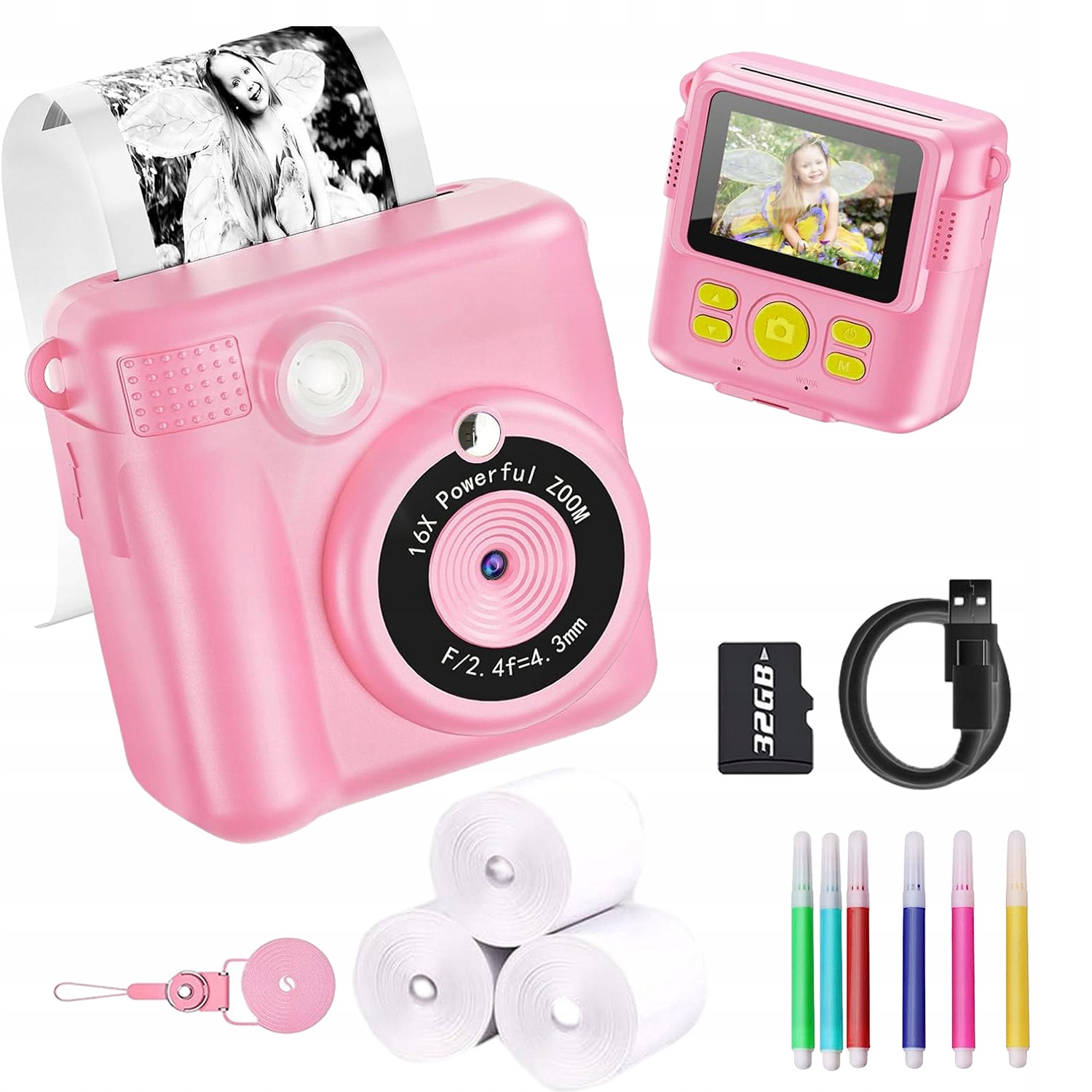 Dětský Fotoaparát Okamžitý 2.4 Palcový Displej Pro Dárky