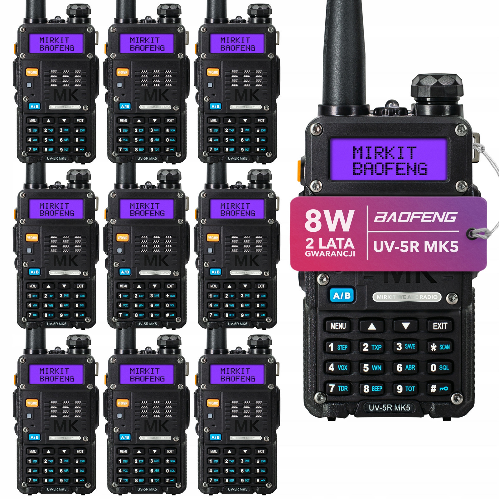 Sada vysílaček 10 ks Baofeng UV-5R MK5