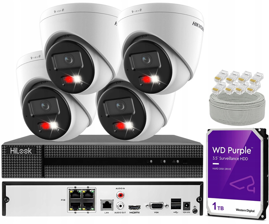 Ip monitorovací sada 6MPx 4 PoE Ip kamery Rekordér Hikvision