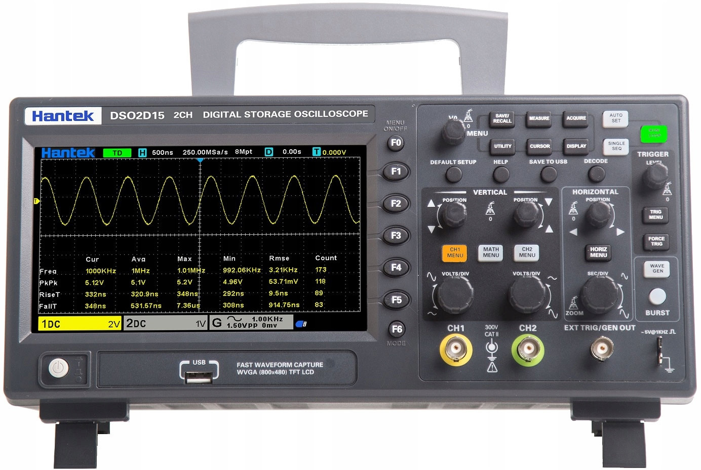 DSO2D10 digitální osciloskop 2x100MHz 25MHz generátor