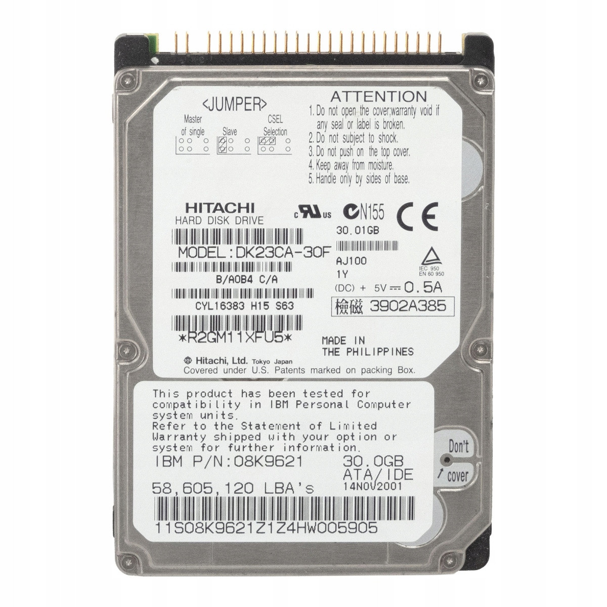 Ibm 08K9621 30GB 4.2K 2MB Ata 2.5'' DK23CA-30F